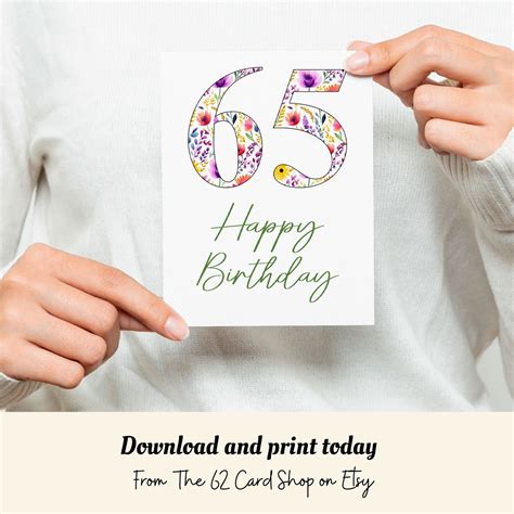 65 Birthday Cards Printable