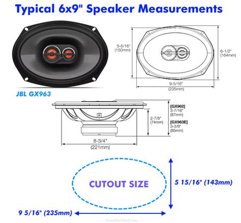 6x9 speaker box dimensions in cm