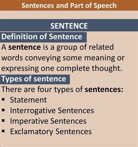 8 types of sentences with examples in english