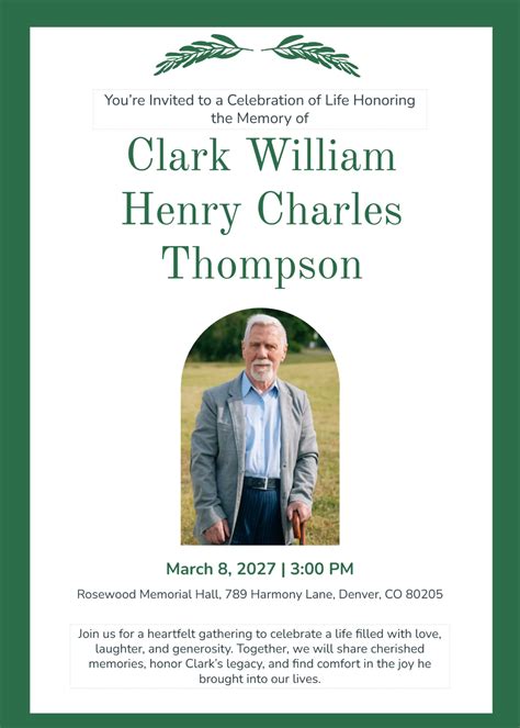 A Celebration Of Life Template