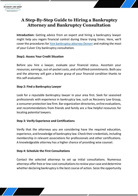 A Step-by-Step Guide to Choosing a Bankruptcy Attorney in 2025
