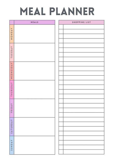 A5 Meal Planner Printable Free