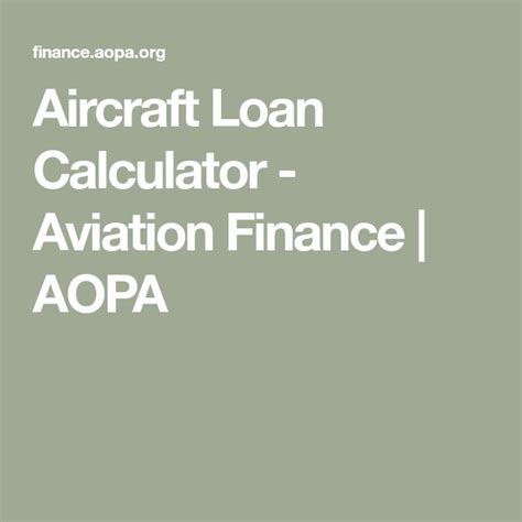 AOPA Finance calculator