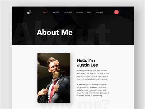 About Me Website Template