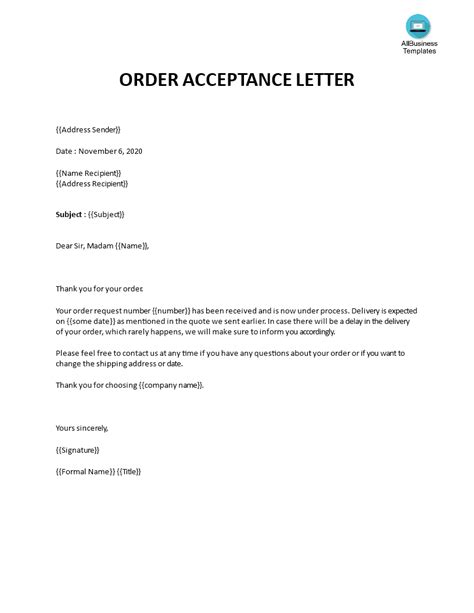 Work Order Letter