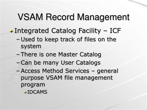 Access Method Services For The Integrated Catalog Facility