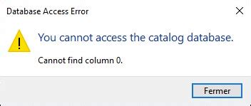 Access To Catalog Index Catalog Index Database Failed
