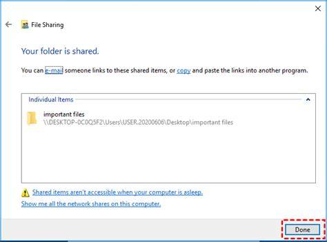 Accessing Shared Folders from Another Computer