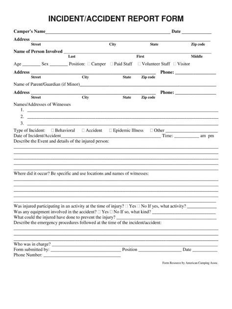 Accident Form Template