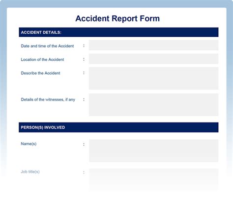 Accident Report Template Free