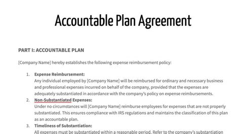Accountable Plan Template For S Corp