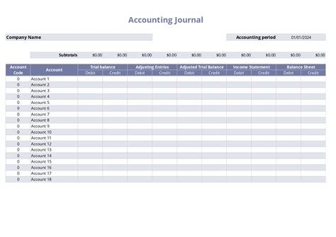 Accounting Journal Template