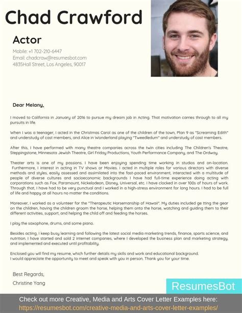 Acting Cover Letter Template