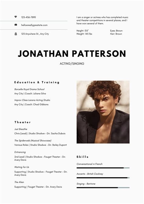 Acting Portfolio Template