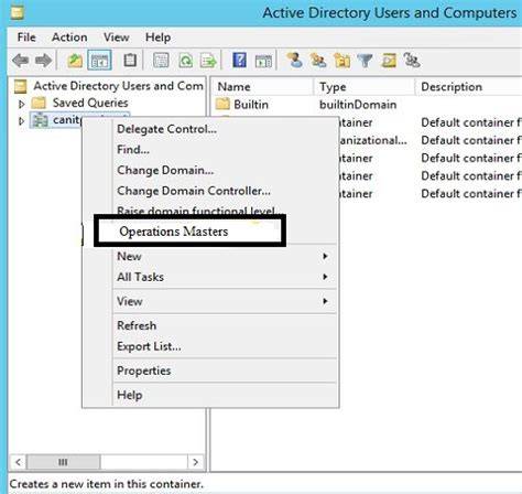 Active Directory Users and Computers Operations Masters