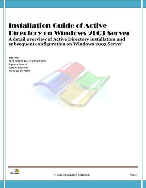 Active Directory installation on Windows Server 2003