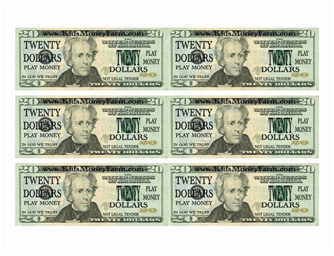 Actual Size Fake Money Printable