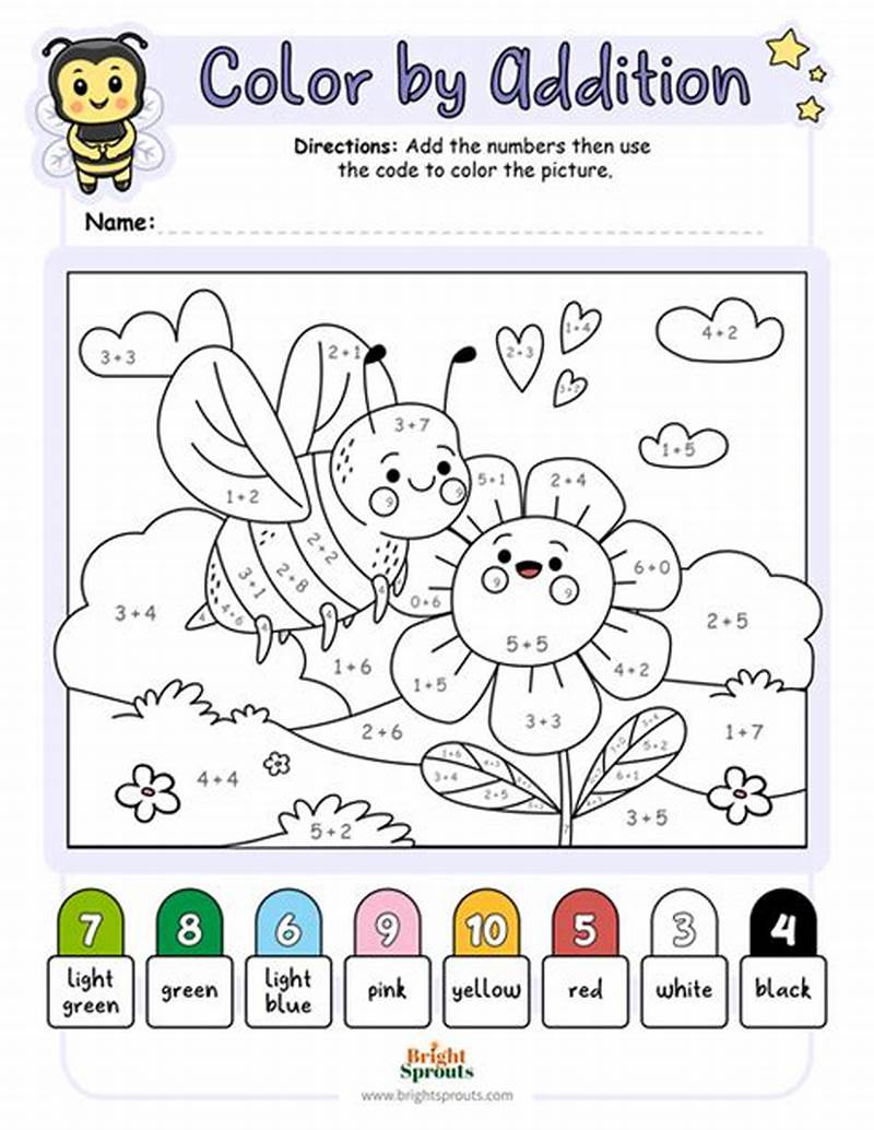Adding And Coloring Worksheets