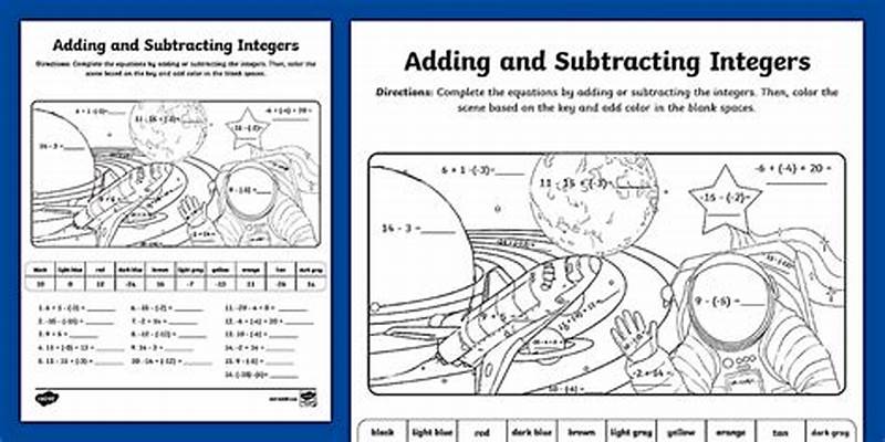 Adding And Subtracting Integers Coloring Worksheet Answers