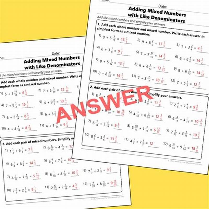 Adding Mixed Numbers In Simplest Form