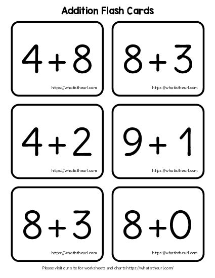 Addition Facts Flash Cards Printable