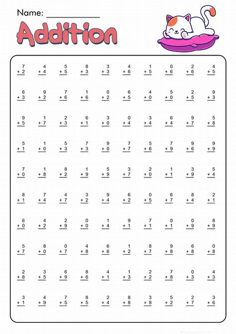 Addition Math Facts Printable