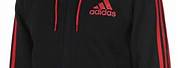 Adidas Full Zip Hoodie Black and Red
