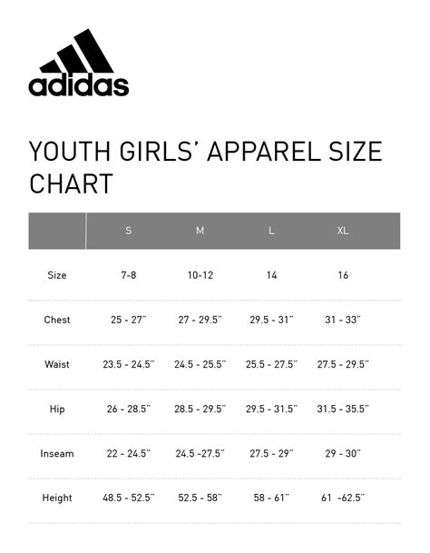 Adidas Girls Size Chart