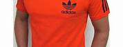 Adidas Shirts with Orange Lettering