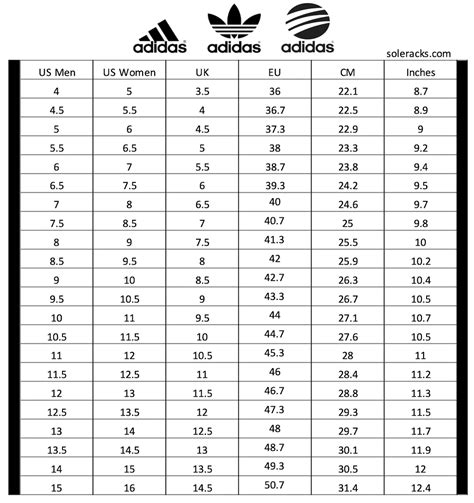 Adidas Shoe Size Chart