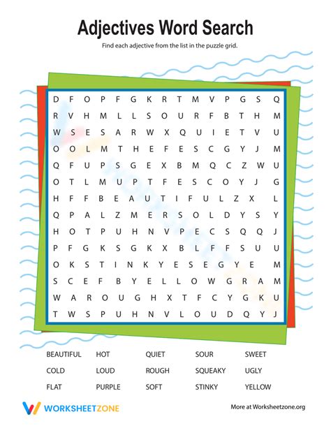 Adjective Word Search Printable