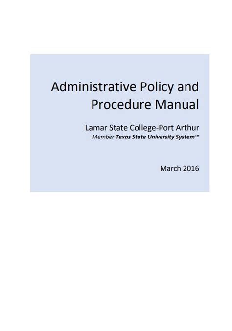 Administrative Assistant Procedure Manual Template