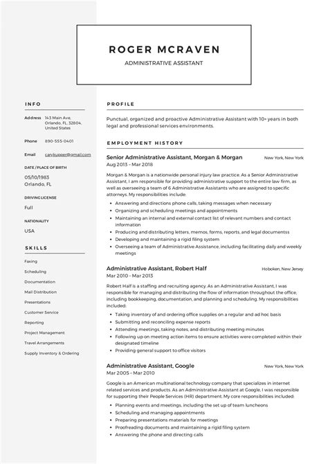 Administrative Assistant Resume Template
