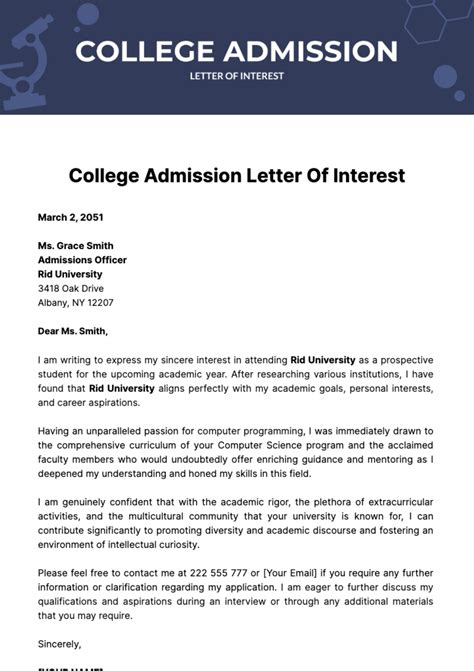 Admission Letter Template