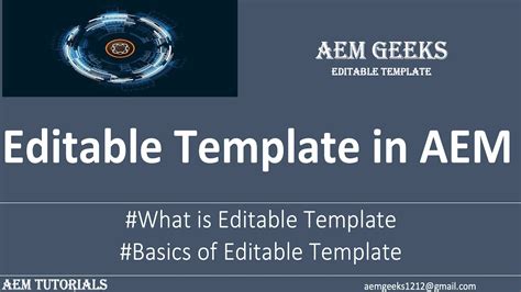 Aem Editable Templates