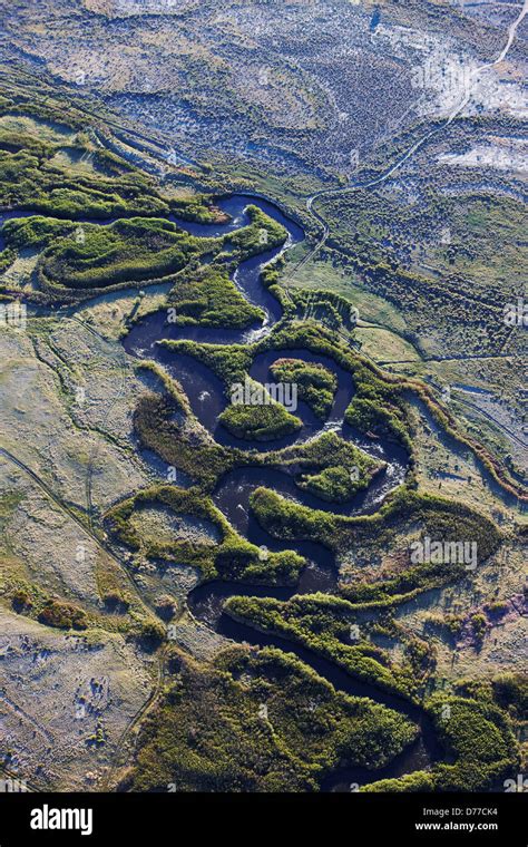 Aerial view of oxbow lakes