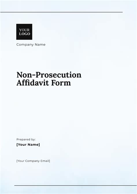 Affidavit Of Non Prosecution Template