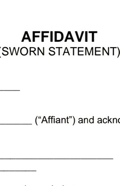Affidavit Sworn Statement Template