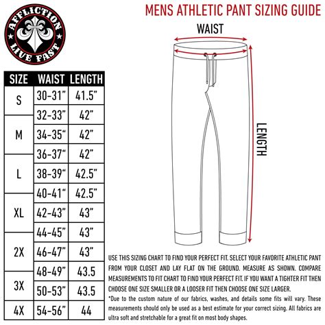 Affliction Size Chart
