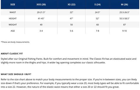 Aftco Youth Size Chart