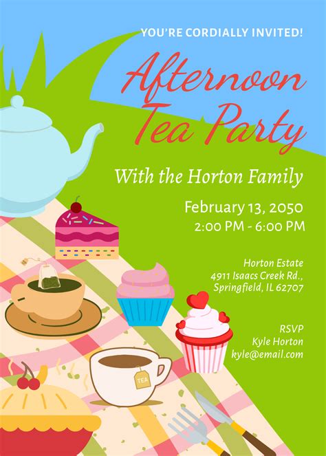 Afternoon Coffee or Tea Invitation Example
