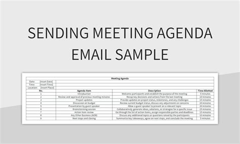 Agenda Email Template