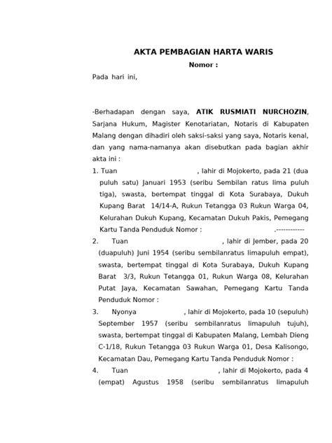 Akta Notaris Warisan