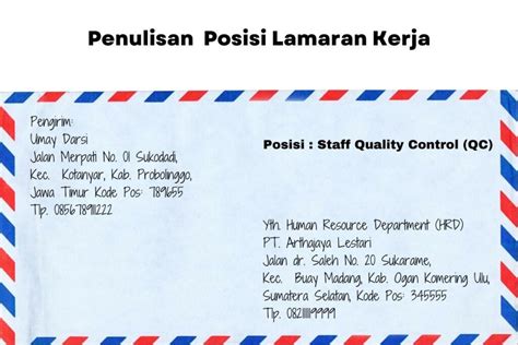 Alamat Tujuan Surat