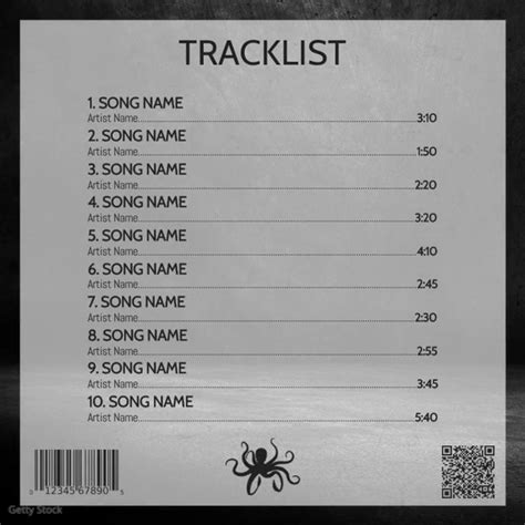 Album Tracklist Template