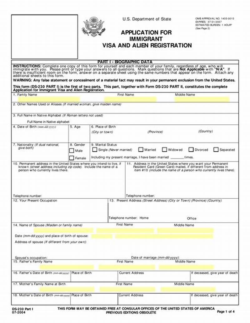 Alien Registration Form