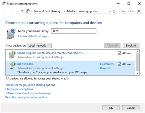 Allow All Devices Media Streaming