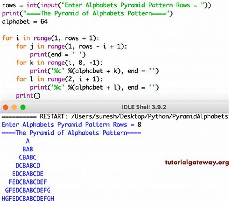 Alphabet Pyramid Pattern In Python