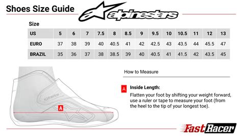 Alpinestars Shoe Size Chart