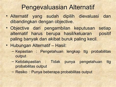 Alternatif pengambilan